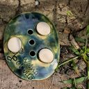 Mydelniczka ceramiczna w kształcie liścia - ręcznie robiona do łazienki i kuchni