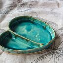 Turkusowy ceramiczny pojemnik na biżuterię - handmade