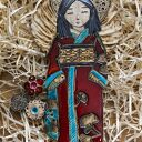Japonka anioł - ceramiczna dekoracja wisząca