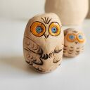 Ceramiczne sówki - ręcznie lepiona miniaturka z jasnej gliny