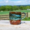 Duży kubek ceramiczny Torfowiska Izery - rękodzieło, ok. 400 ml