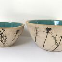 Komplet 2 miseczek z roślinami - rękodzieło ceramiczne