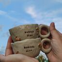 Ręcznie robione kubki do espresso 100 ml Buenos dias