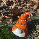 Mikołaj ceramiczny lampion - ręcznie szkliwiony prezent na święta