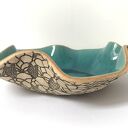 Artystyczna koronkowa misa ceramiczna na owoce