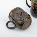 Duży kubek ceramiczny z wilkiem Bieszczady 450 ml - brąz mat