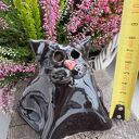 Czarny ceramiczny lampion kot-duch 12 cm