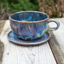 Filiżanka z Smokiem Opal do Kawy Kamionka 300 ml - handmade ღ art-Madam.pl