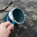 Kubek duży kamionkowy - z wielorybem - Akwarelowe morze white - 450 ml