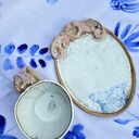 Ręcznie robiony zestaw ceramiczny - filiżanka i talerzyk w stylu romantycznym