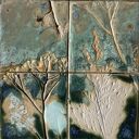 Panel roślinny - ceramiczny obraz z 6 kafli