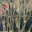 Zestaw kafli ceramicznych "Kwiaty" - panel dekoracyjny 49,5 x 40,5 cm