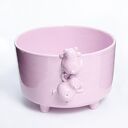 Różowa miseczka śniadaniowa z misiami - ceramiczna rękodzieło Lamabo