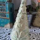 Choinka ceramiczna w kolorze szmaragdu - 17 cm