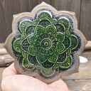 Ceramiczna podstawka na świece mandala (c908)