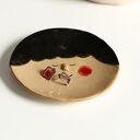 Ceramiczny talerzyk na biżuterię Twarz Brunet - ręcznie lepiony