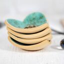 Komplet 4 ceramicznych miseczek na biżuterię, obrączki i świecę - ręcznie robione