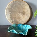 Turkusowa misa ceramiczna „Galaktyczne Turquoise” z efektem craquele