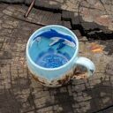 Duży kubek kamionkowy - z wielorybem/waleniem - Malediwy - ok 390 ml II