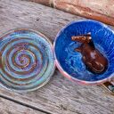 Filiżanka z koniem Opal Blue - rękodzieło ceramiczne dla miłośniczki koni