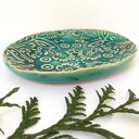 Folkowa mydelniczka ceramiczna z odpływem wody