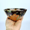 Ręcznie robiona miseczka ceramiczna poLEPIONE w zieleni, brązie i turkusie