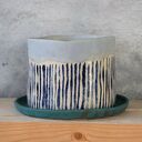 Otuliny - doniczka ceramiczna handmade, ręcznie lepiona i szkliwiona na niebiesko