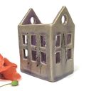 Ceramiczny domek na kredki - ręcznie robiony organizer na biurko