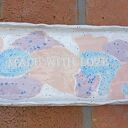 podłużna duża patera ceramiczna handmade z napisem Made with Love