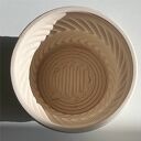 Doniczka ceramiczna - osłonka drukowana 3D z gliny (beż)