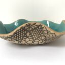 Artystyczna koronkowa misa ceramiczna na owoce