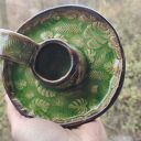 Ceramiczny kaganek na palo santo Monstera c819