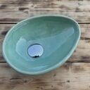 Ręcznie robiona seledynowa mini umywalka ceramiczna