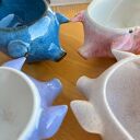 Różowa świnka - ceramiczna miseczka 350 ml handmade