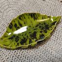 Ceramiczny listek do biżuterii Wolna Chwila - szkliwiony zielony