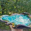 Ceramiczna patera Liść C361 - ręcznie robiona pod przekąski i świece