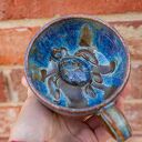 Filiżanka z żółwiem Opal - rękodzieło ceramiczne ok. 300 ml z talerzykiem