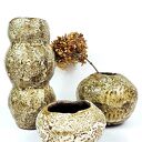 Wazon ceramiczny Polepione - brąz i beż