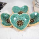 Komplet 4 ceramicznych miseczek na biżuterię, obrączki i świecę - ręcznie robione
