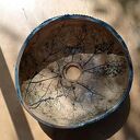 Umywalka „Liść Łopianu” 31 cm Nablatowa Ceramiczna z Odbitymi Liśćmi Roślin