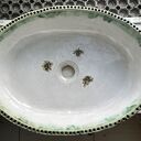 Owalna umywalka ceramiczna „Szarotki” - nablatowa, ręcznie robiona