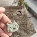 Pierścionek ceramiczny z kotem - regulowane rękodzieło