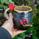 Handmade Kubek z Muchomorkiem | Grzybki spiżowy | ok 500 ml