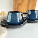 Zestaw dla dwojga - filiżanki ceramiczne beczułka 250 ml Nocne niebo