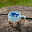 Duży kubek kamionkowy z wielorybem - morski klimat Malediwów, ok. 390 ml