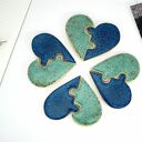 Ceramiczny magnes Serce - dwie połówki boho