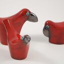 Ceramiczne wróble w czerwieni