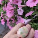 Pastelowy pierścionek ceramiczny handmade z motywem kwiatowym