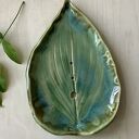 Ceramiczna mydelniczka „FUNKIA” - turkus i zieleń z odpływem wody