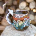 Handmade kubek z grzybkami Moss Rust IV - ok. 430 ml